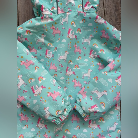 Jan & Jul Kids Waterproof Rain Jacket Unicorn Print Size 6Y Fleece Lined - Picture 6 of 8